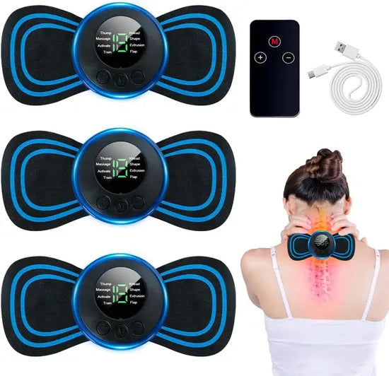 Masajeador Cervical EMS Recargable – 8 Modos y 19 Niveles de Intensidad
