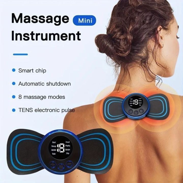 Masajeador Cervical EMS Recargable – 8 Modos y 19 Niveles de Intensidad